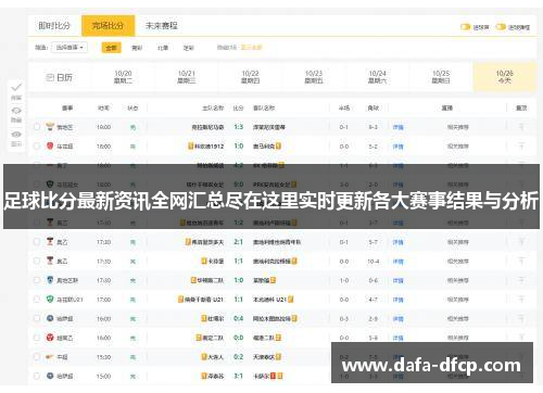 足球比分最新资讯全网汇总尽在这里实时更新各大赛事结果与分析